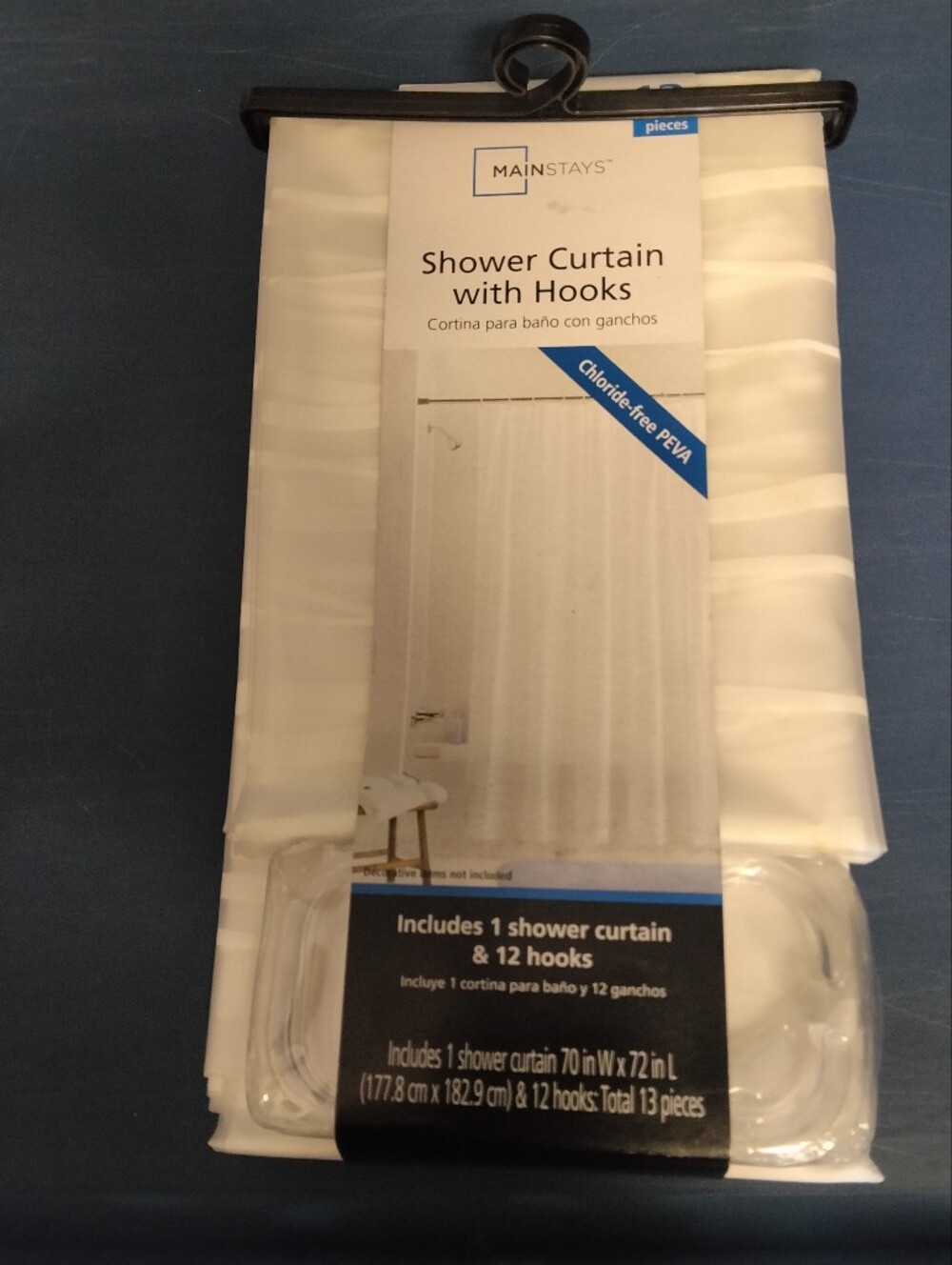 Mainstays Shower Curtain with Hooks - Cream
